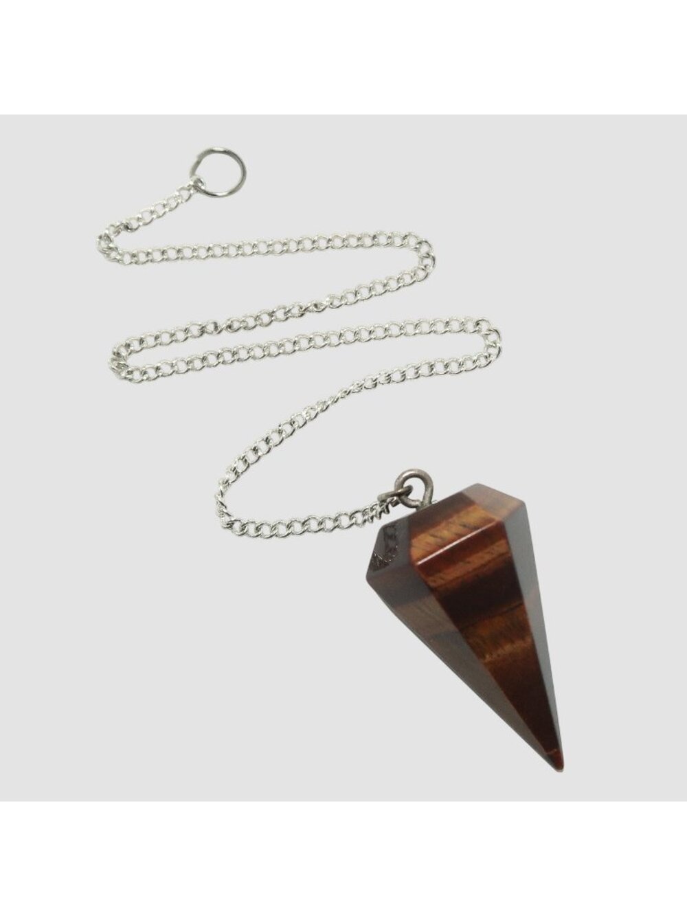 Red Tigers Eye Pendulum for Dowsing Divination Crystal Healing Mind Reader Gift